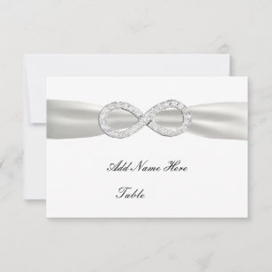 Diamond Infinity White Wedding Table Place Card