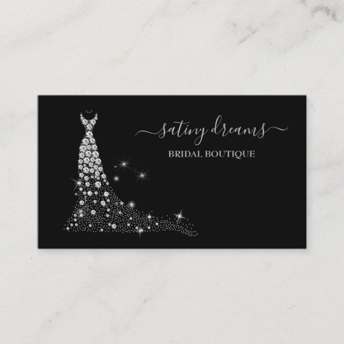 Diamond Jewel Bridal Dress Wedding Boutique Store Business Card