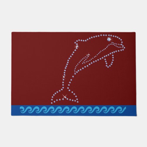 Diamond Jeweled Rhinestone Dolphin Doormat