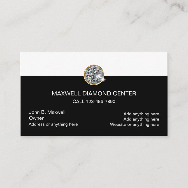 Diamond Jeweler Design Business Card (Front)
