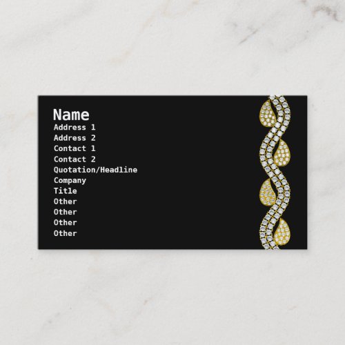 Diamond jewelry-black business card templates