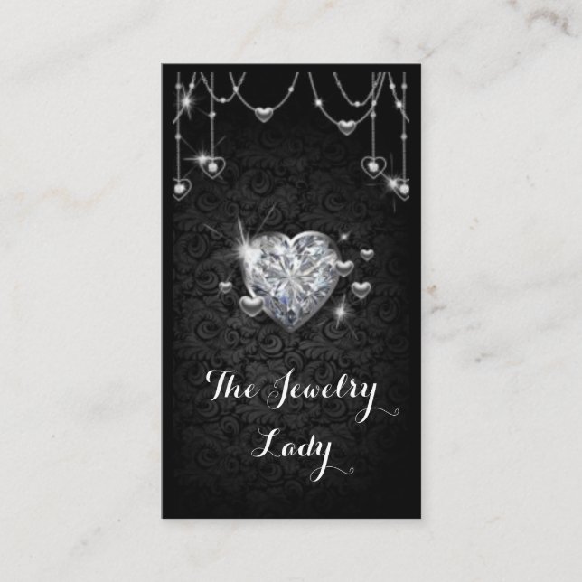 Diamond jewelry elegant business card (Front)