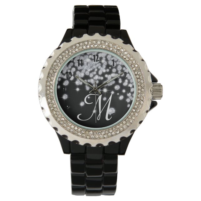 Diamond Jewels Jewelry Glitz Glam Glamour Watch (Front)