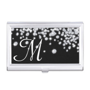 Diamond Jewels Jewelry Monogram Business Card Hold Case