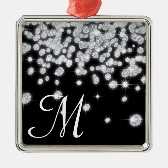 Diamond Jewels Jewelry Monogram Initial Ornament (Front)