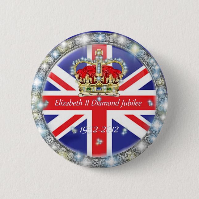 Diamond Jubilee Commemorative  Pin back Button (Front)