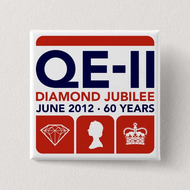 Diamond Jubilee Commemorative T-Shirt Pinback Button (Front)