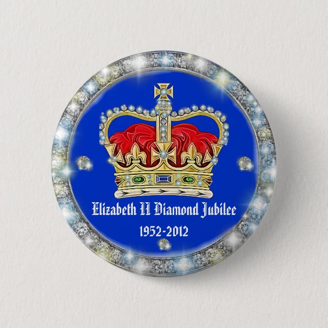 Diamond Jubilee Crown Badge Pinback Button (Front)