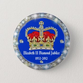Diamond Jubilee Crown Badge Pinback Button by Rosemariesw at Zazzle
