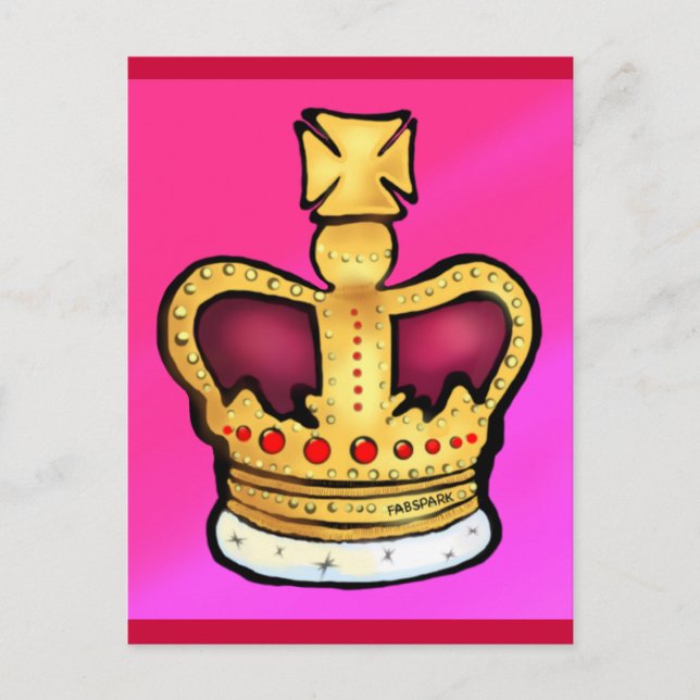 Diamond Jubilee Crown gorgeous drawing Postcard (Front)