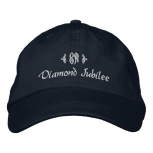 Diamond Jubilee-Elizabeth Royal Monogram Embroidered Baseball Cap