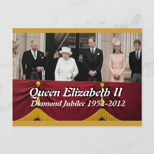 Diamond Jubilee royal family portrait postcard
