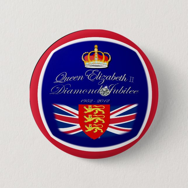 Diamond Jubilee Souvenir ~ button/Pin/badge Button (Front)