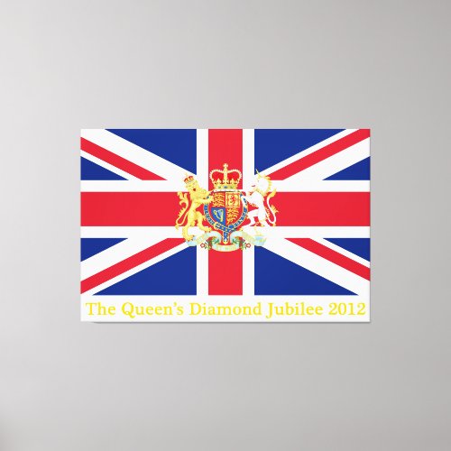 Diamond Jubilee Union Flag and Royal Crest Canvas Print