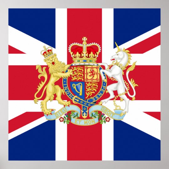 Diamond Jubilee Union Flag and Royal Crest Poster | Zazzle.com