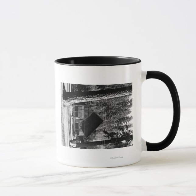 Diamond Lake, Oregon Cabin View Photograph Mug (Right)