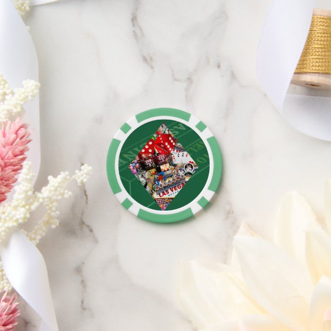 Diamond - Las Vegas Playing Card Shape Poker Chips (Wedding)