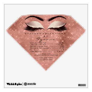 Diamond Lashes Extension Price List Spark Rose Wall Decal