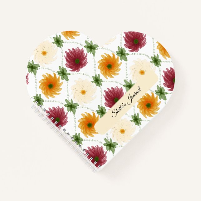 Diamond Lattice Pattern Multicoloured Notebook (Front)