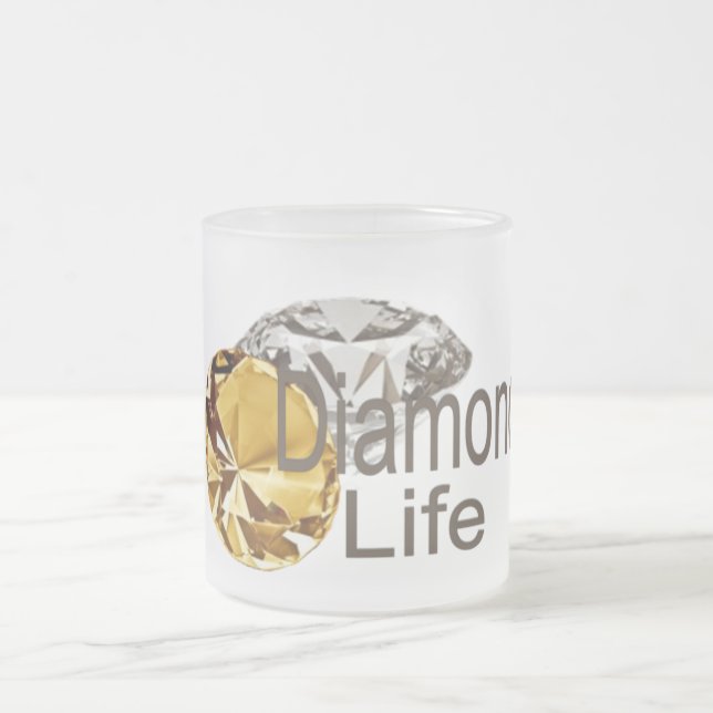 Diamond Life  Frosted Glass Coffee Mug (Center)
