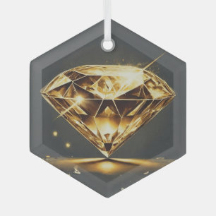 Diamond Light Black Glass Ornament