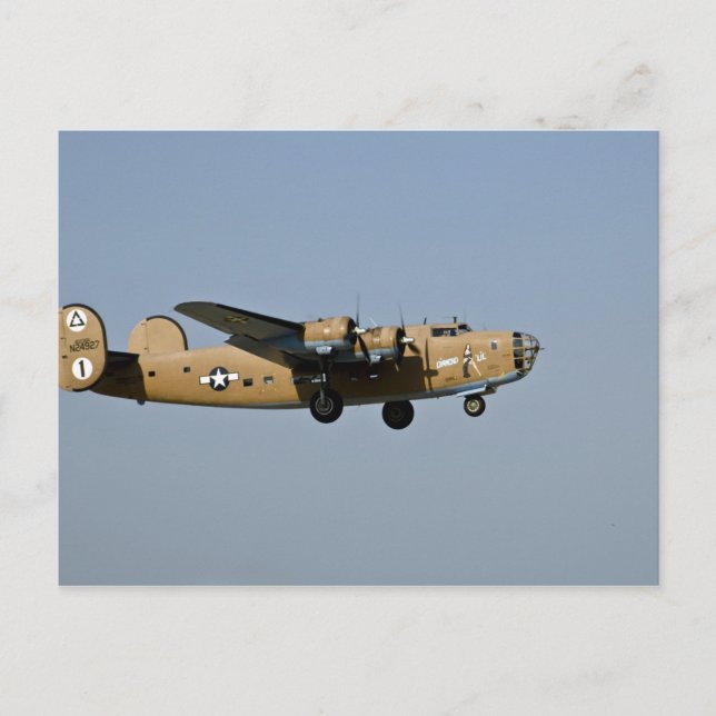 Diamond Lil B-24 Bomber, landing at Oshkosh, Postcard (Front)