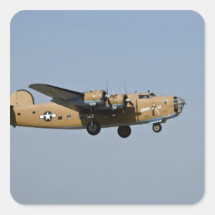 Diamond Lil B-24 Bomber, landing at Oshkosh, Square Sticker