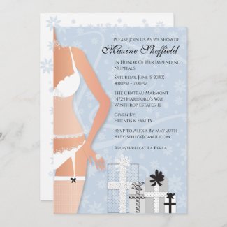 Diamond Lingerie Bridal Shower Gray  Invitation