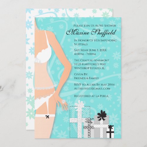 Diamond Lingerie Bridal Tiffany Green Invitation