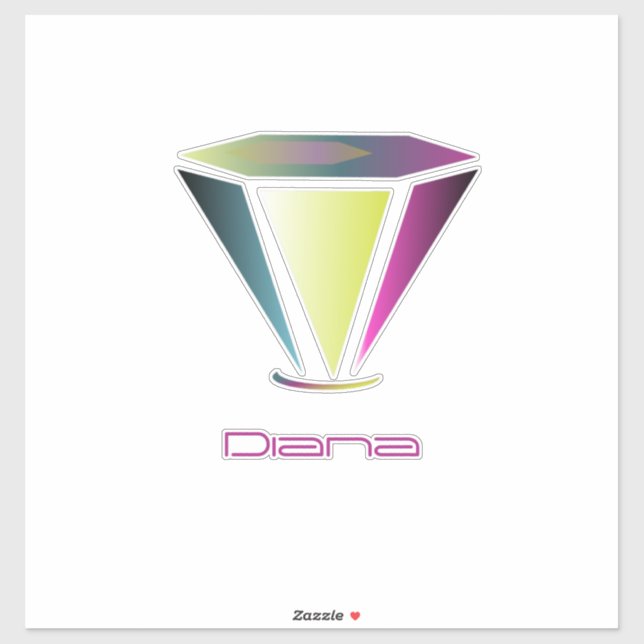Diamond Logo Text Name Business Car Sticker (Sheet)