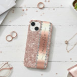 Diamond Look Glitter Calligraphy Name Rose Gold Case-Mate iPhone 14 Case<br><div class="desc">Any glitter or diamonds in design are photos and simulated. This design may be personalized in the area provided by changing the photo and/or text. Or it can be customized by clicking Personalize this Template and then choosing the click to customize further option and delete or change the color of...</div>