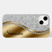 Diamond Look Gold Metal Personalized Glam Case-Mate iPhone Case (Back (Horizontal))