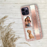 Diamond Look Photo Glitter Name Monogram Rose Gold iPhone 12 Pro Case<br><div class="desc">Any glitter or diamonds in design are photos and simulated. This design may be personalized in the area provided by changing the photo and/or text. Or it can be customized by clicking Personalize this Template and then choosing the click to customize further option and delete or change the color of...</div>