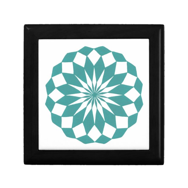 Diamond Mandala in Teal Turquoise Gift Box (Front)