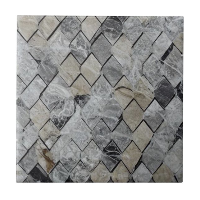 Diamond marble gray beige ceramic tiles (Front)