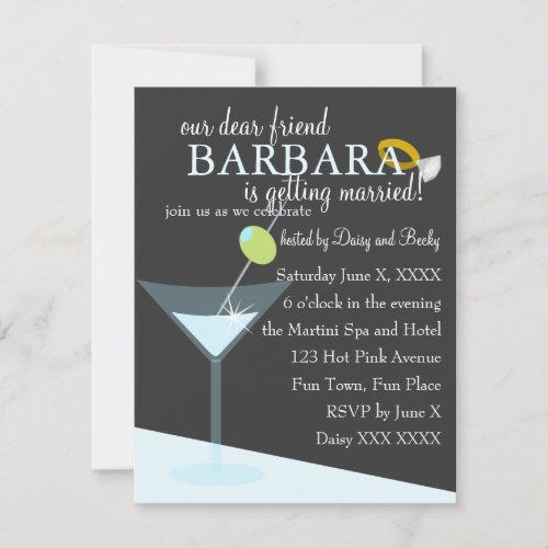 Diamond Martini Invitation