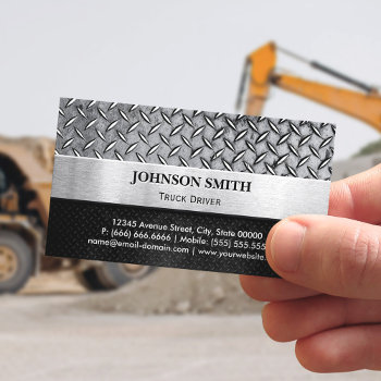 Diamond Metal Plate Look Business Card by CardHunter at Zazzle