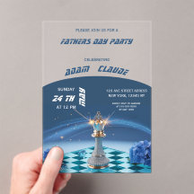 Diamond Metallic King Chess Fathers Day Blue 