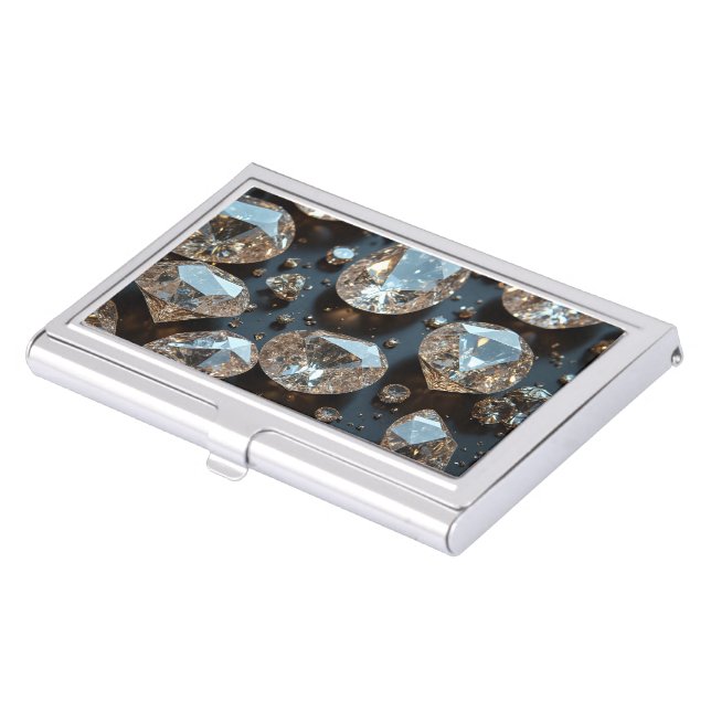 Diamond money clip real diamond luxury business card case (Front)
