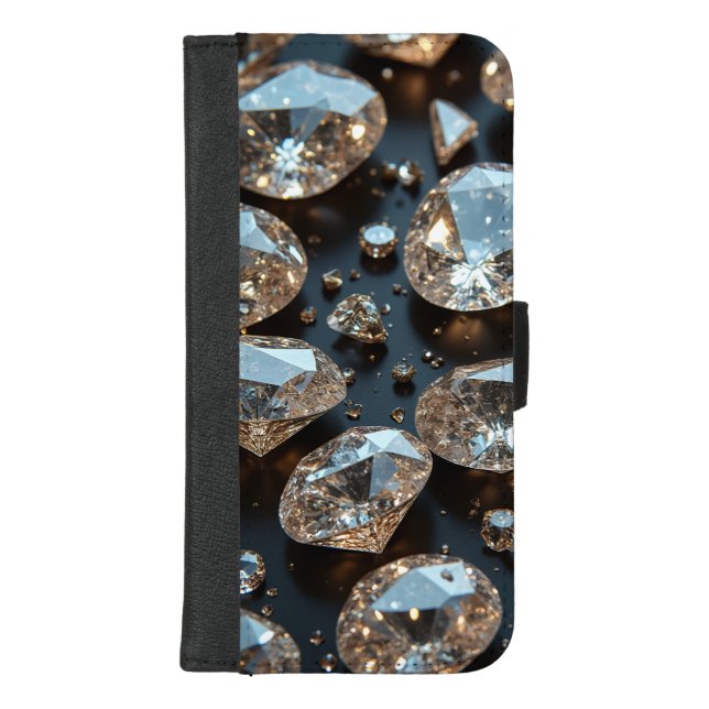 Diamond money clip real diamond luxury iPhone wallet case (Front)
