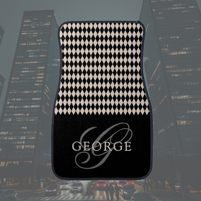 Diamond Monogram initial Script  Car Floor Mat (Creator Uploaded)