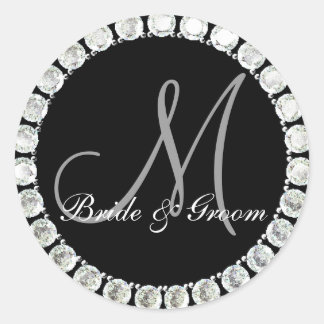 Diamond monogram M customizable seal