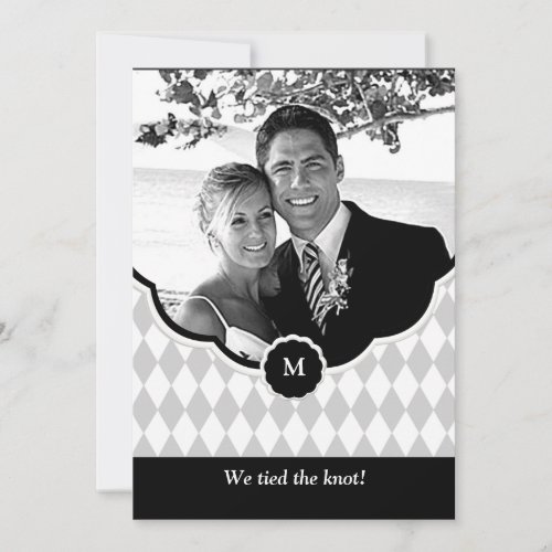 Diamond Monogram Photo Wedding Announcement