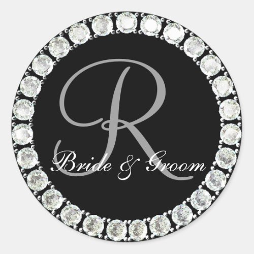 Diamond monogram R customizable seal
