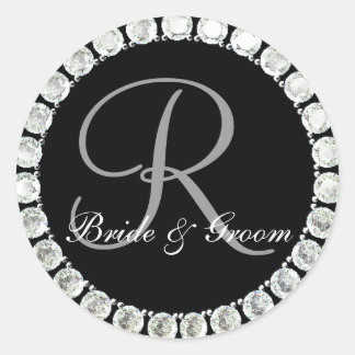 Diamond monogram R customizable seal