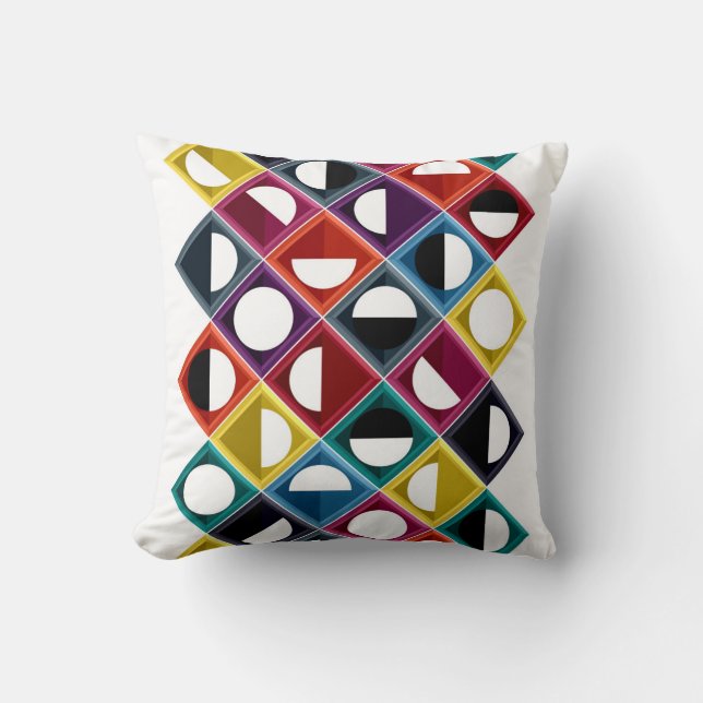 diamond moon stripe throw pillow (Front)