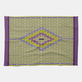 Diamond Mosaic tiles cool colors kitchen towel