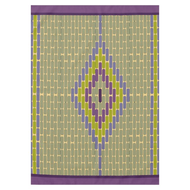 Diamond Mosaic tiles cool colors tablecloth 60x84 (Front)