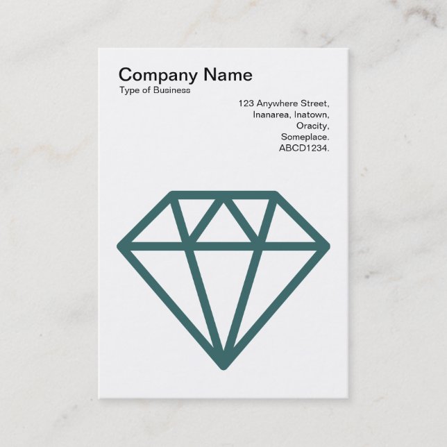 Diamond - Moss Green on White Business Card (Front)