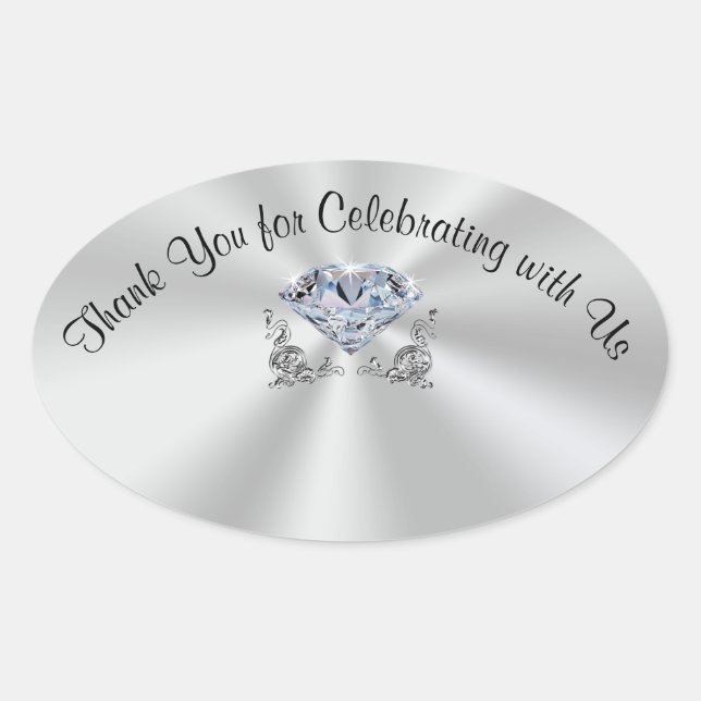 Diamond Name Anniversary or Wedding Stickers (Front)